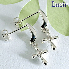 【20日23:59まで 最大3000円オフCP】クロス ピアス シルバー【Lucir】 揺れるクロスのピアスcrossシリーズピアス LC-09 十字架 キュービックジルコニア プレゼント プレゼント 結婚祝い 出産祝い モバナナ 母の日 ギフト