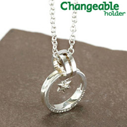【20日23:59まで 限定5%オフCP配布中】リングホルダー ペンダント ネックレス リング 【changeable】【送料無料】メッセージとDiaが光るシンプルリング＆星型チャームのホルダーセット ZC-5B-NNP-220 プレゼント 結婚祝い 出産祝い モバナナ 銀婚式 ギフト｜ウェディング通販ドレスアンドレス