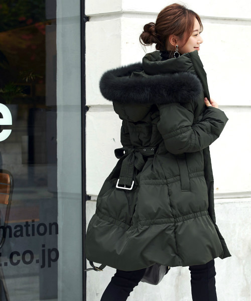 楽天市場 期間限定 ポイント10倍 洗える ダウンコート ウォッシャブル ダウンジャケット 大きいサイズ ビッグシルエット ゆったり 50代 40代 30代 レディース 大人 フォックス 黒 白 ブラック カーキ 上品 防寒 細見え 秋 冬 ロングダウン きれいめ おしゃれ