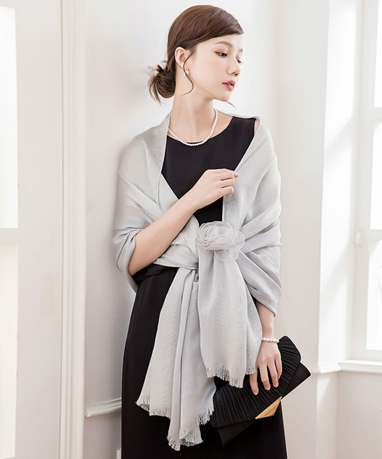 楽天市場 10 Offクーポンで3648円 結婚式 ショール 大判 体型カバー パーティー ラメ入り ドレス ワンピース バラ ローズ コサージュ付き バイカラー お呼ばれ ストール 羽織り 上品 パーティー 二次会 披露宴 オケージョン 代 30代 40代 レディース パーティー