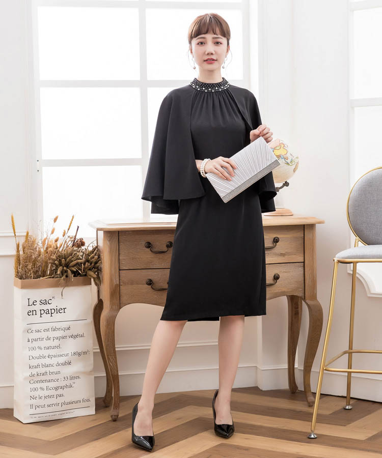 楽天市場 結婚式 ワンピース 大きいサイズ 体型カバー パーティードレス お呼ばれ ドレス パーティー 二の腕 フォーマル ケープ 二次会 代 30代 40代 50代 シンプル パーティードレス通販dressstar