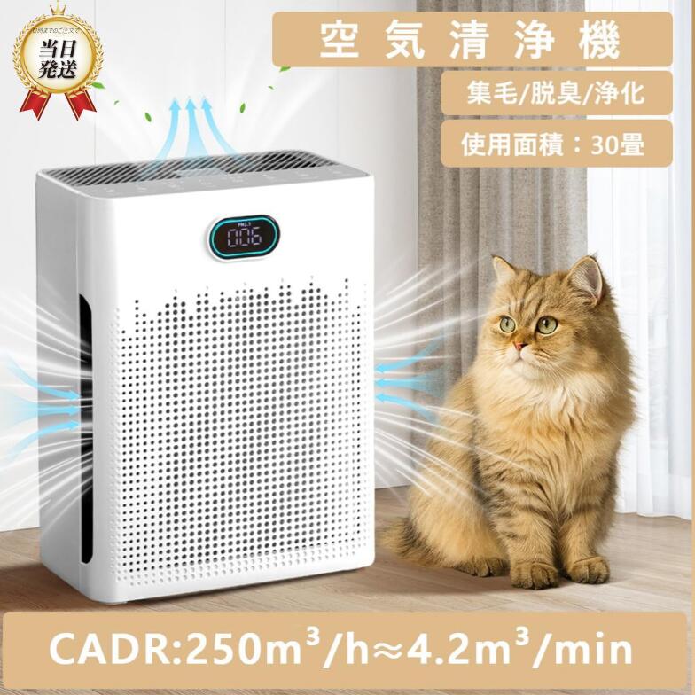 ★期間限定1000円クーポン配布中！★空気清浄機 ペット向け ペット臭 犬 猫 脱臭強化 30畳 20畳以上 省エネ 静音 自動 花粉 黄砂 HEPA＆UV除菌 ハウスダスト コンパクト ペットの毛を吸う空気清浄機 PM2.5対応 たばこ用 強力 フィルター 匂い