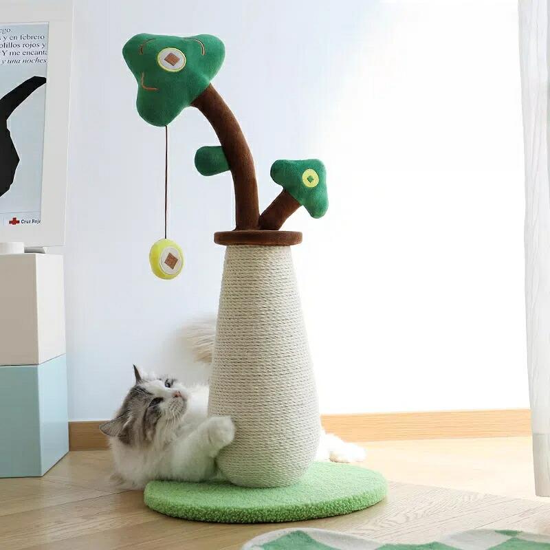 ★最大2050円クーポン配布中\u0026P5倍！★【メーカー直送】天然サイザル麻使用 猫の爪とぎ柱＆キャットタワー 削れにくい丈夫設計/屑が出ない安心素材 多機能おもちゃ付き ペットストレス解消 大型猫対応