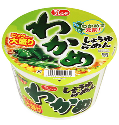 大黒食品 ビッグわかめ醤油ラーメン x 12個ケース販売 (大盛) (カップ麺)画像