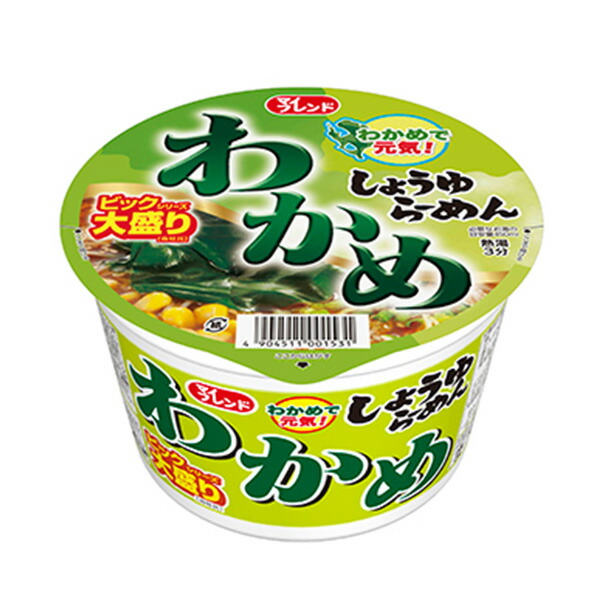 (2ケース販売) 大黒食品 ビッグわかめ醤油ラーメン x 24個ケース販売 (大盛) (カップ麺)画像