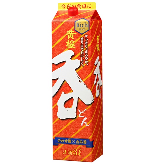 黄桜「呑」3Lパックx4本ケース販売(清酒)(日本酒)(京都)