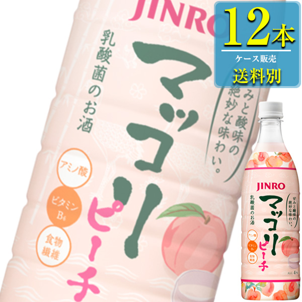 Jinro ジンロ マッコリ ピーチ 750mlペット X 12本ケース販売 韓国焼酎 Umu Ac Ug