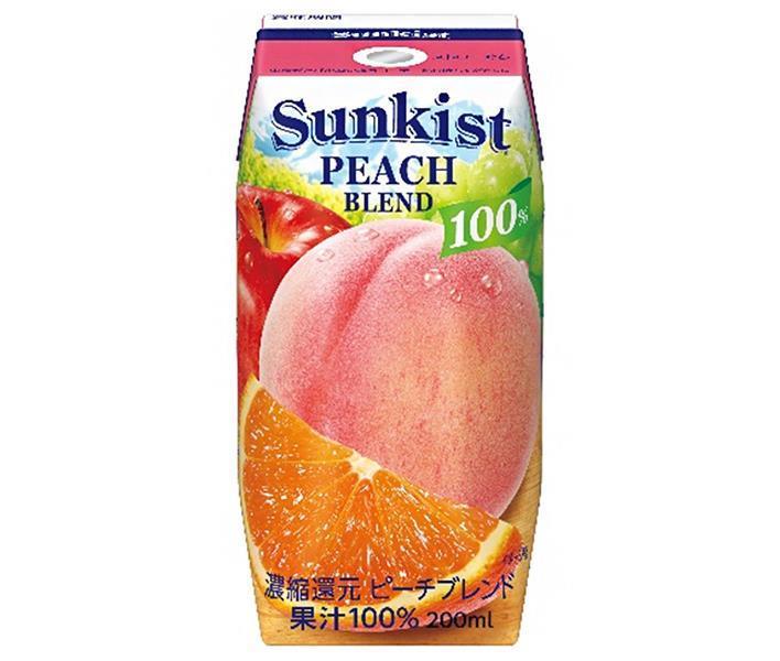 森永乳業 サンキスト 100 ピーチブレンド プリズマ容器 0ml紙パック 24本入 送料無料 果汁100 ジュース フルーツ ミックス もも 桃 ピーチ 高知インター店