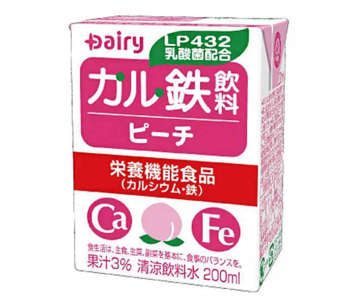 南日本酪農協同 デーリィ カル鉄飲料 ピーチ 200ml紙パック×24本入 送料無料 栄養機能食品 カルシウム 鉄分 もも 最新アイテム