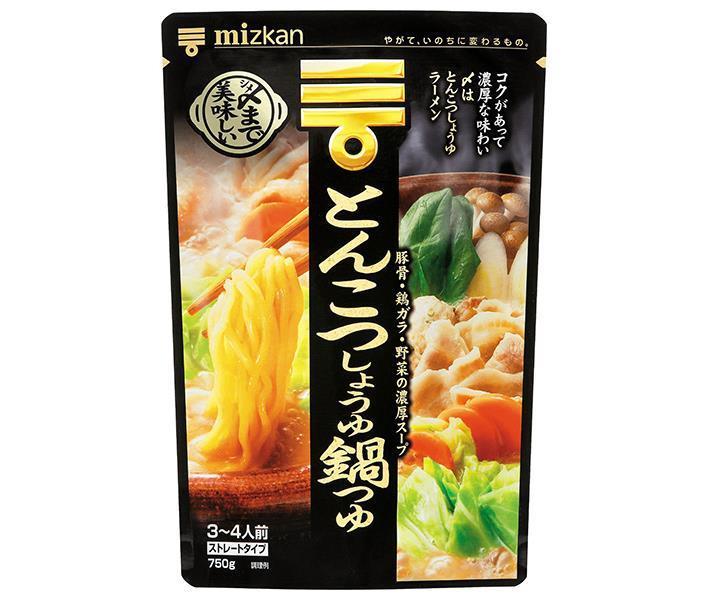 ミツカン 〆まで美味しい とんこつしょうゆ鍋つゆ ストレート 750g×12袋入 送料無料 一般食品 調味料 鍋スープ 2022