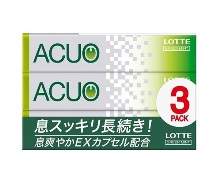 ロッテ ACUO アクオ グリーンミント 3P×10個入 送料無料 菓子 清涼感 スッキリ 粒ガム リフレッシュ マーケット