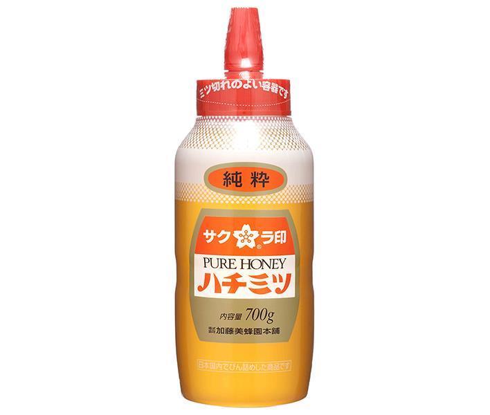 加藤美蜂園 サクラ印 純粋ハチミツ 700g×12本入×(2ケース)｜ 送料無料 嗜好品 シロップ はちみつ 蜂蜜