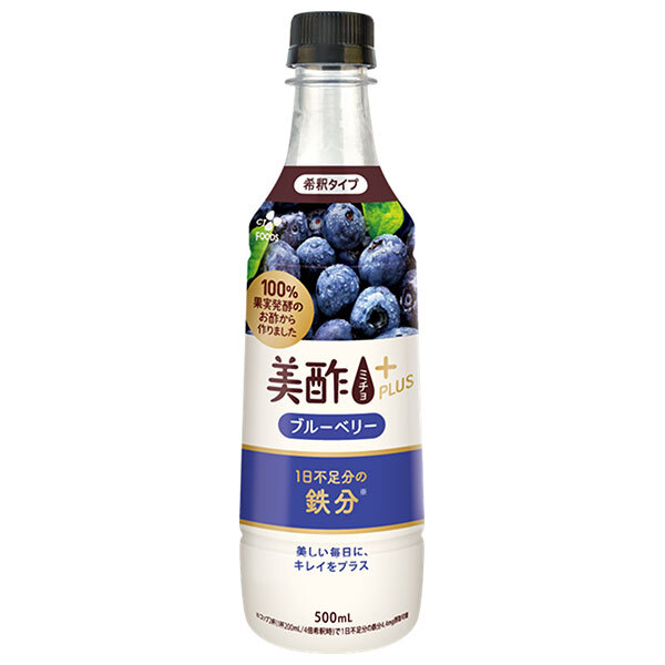 CJジャパン 美酢(ミチョ)プラス ブルーベリー 500mlペットボトル×24本入×(2ケース)｜ 送料無料 酢飲料 韓国 ブルーベリー