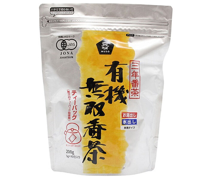 ムソー 有機 無双番茶(ティーバッグ) 5g×40包×16本入×(2ケース)｜ 送料無料 有機 番茶 茶 ティーバッグ