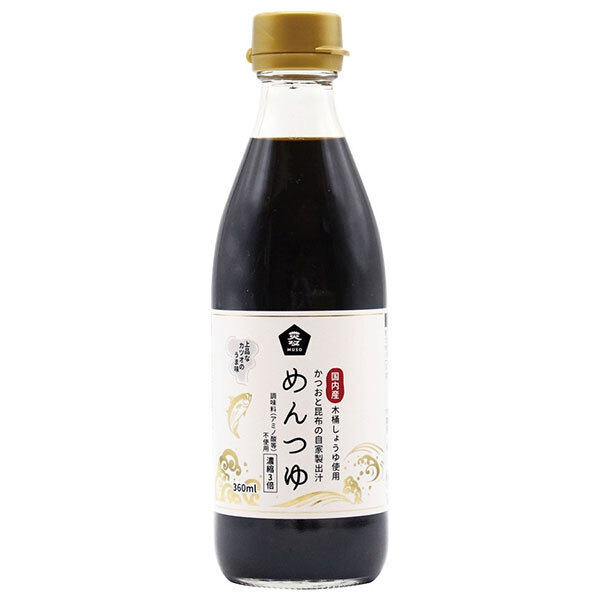 ムソー めんつゆ(国内産木桶しょうゆ使用) 360ml×20本入｜ 送料無料 調味料 めんつゆ つゆ 希釈用
