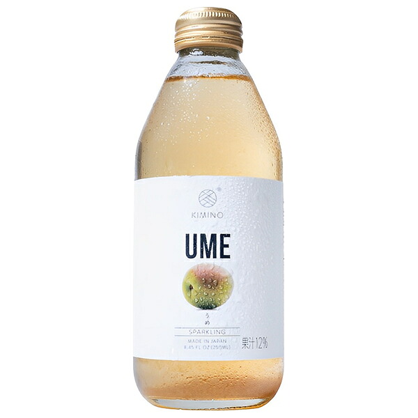 KIMINO DRINKS うめスパークリングジュース 250ml瓶&times;24本入&times;(2ケース)｜ 送料無料 スパークリング ジュース フルーツ 果物｜ドリンクマーケット