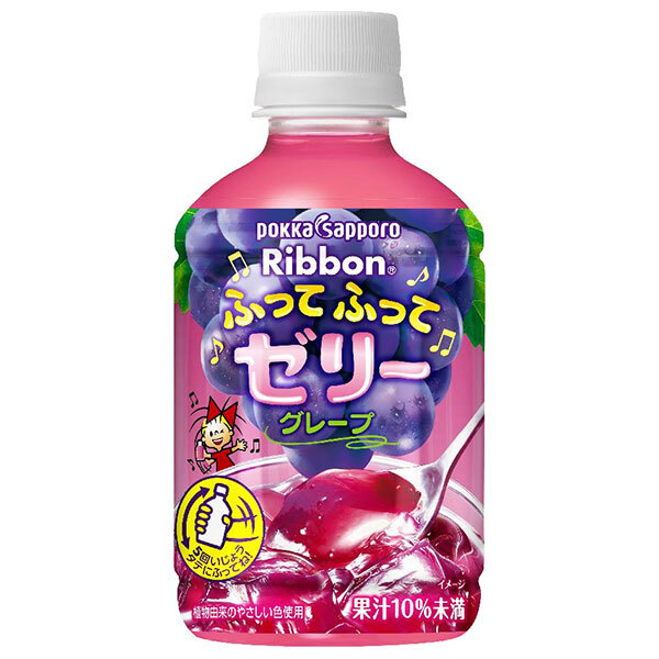ポッカサッポロ Ribbon(リボン) ふってふってゼリー グレープ 295gペットボトル×24本入×(2ケース)｜ 送料無料 ゼリー飲料 PET ぶどう 葡萄 4,879円