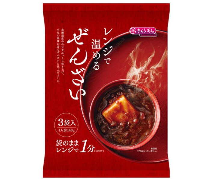 谷尾食糧工業 レンジで温めるぜんざい3人前 (140g×3袋)×12袋入｜ 送料無料 お菓子 和菓子 ぜんざい レンジ