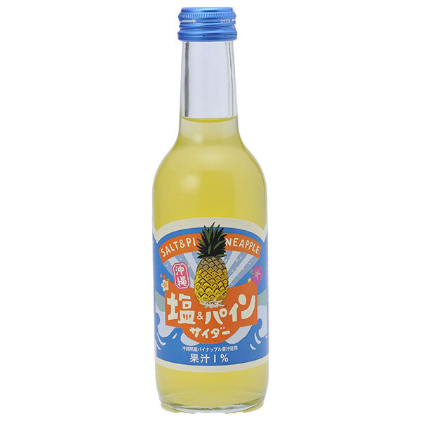 友桝飲料 塩&パインサイダー 245ml瓶×24本入｜ 送料無料 サイダー 果汁 パイン 塩