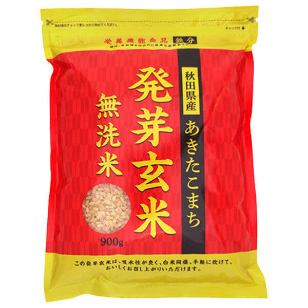大潟村あきたこまち生産協会 秋田県産 あきたこまち 発芽玄米 無洗米 900g×5袋入｜ 送料無料 ご飯  玄米ご飯 発芽玄米