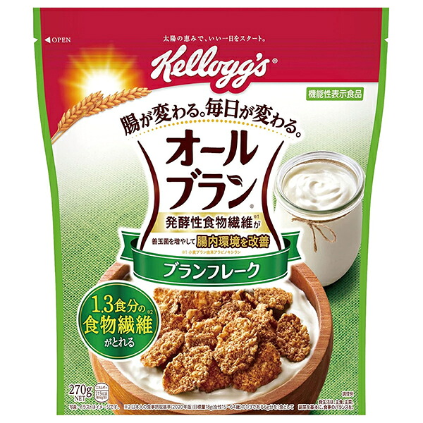 ケロッグ オールブラン ブランフレーク 270g×6袋入×(2ケース)｜ 送料無料 健康 朝食 フレーク