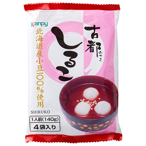 カンピー 古都しるこ 560g(140g×4袋)×12袋入｜ 送料無料 和菓子 お汁粉 北海道産