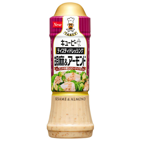 キューピー テイスティドレッシング 胡麻&アーモンド 210mlペットボトル×12本入｜ 送料無料 調味料 食品 ドレッシング ゴマ ごま ピーナッツ