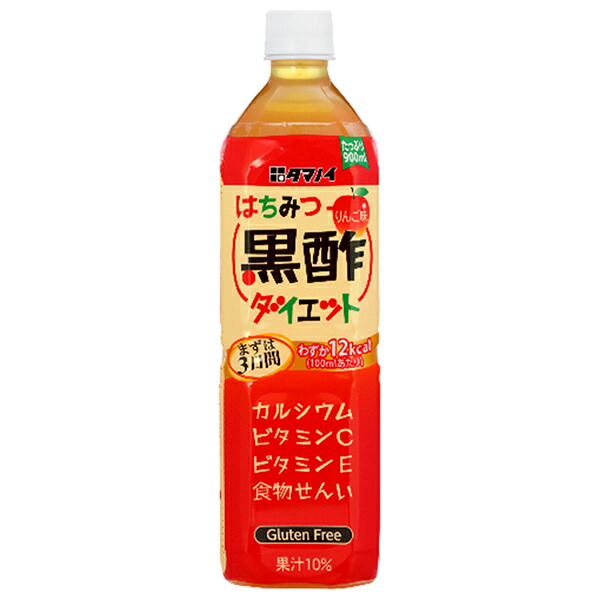 タマノイ酢 はちみつ黒酢ダイエット 900mlペットボトル×12本入×(2ケース)｜ 送料無料 黒酢 酢飲料 飲む酢 リンゴ りんご タマノイ酢 はちみつ黒酢サワー タマノイ 無添加 林檎酢