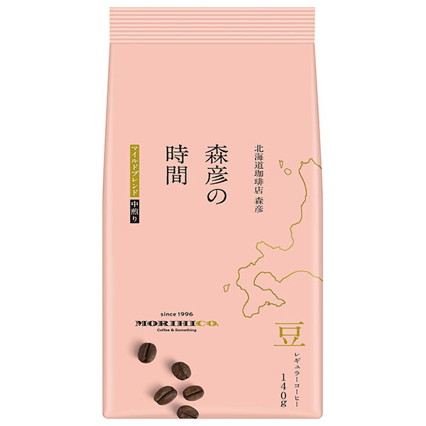AGF 森彦の時間 豆 マイルドブレンド 140g袋×12袋入｜ 送料無料 レギュラーコーヒー 嗜好品 珈琲 豆 マイルド