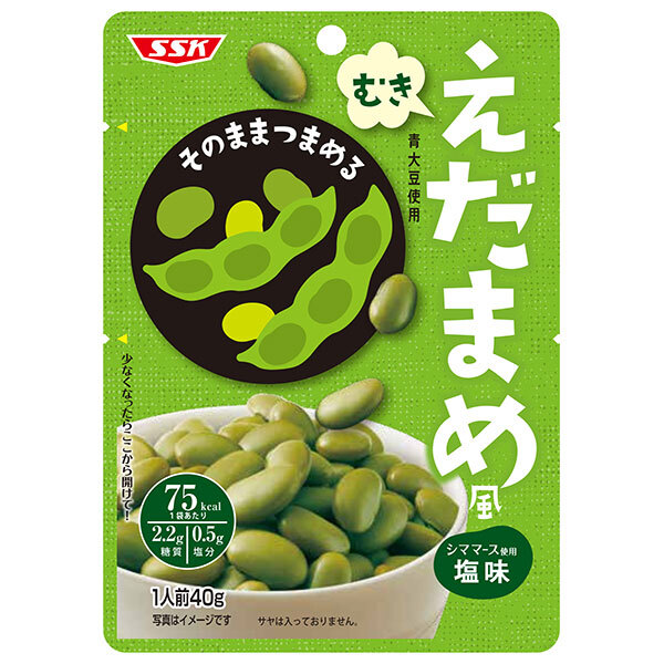 SSK そのままつまめる むきえだまめ風 40g×60個入×(2ケース)｜ 送料無料 枝豆 むき枝豆 えだまめ