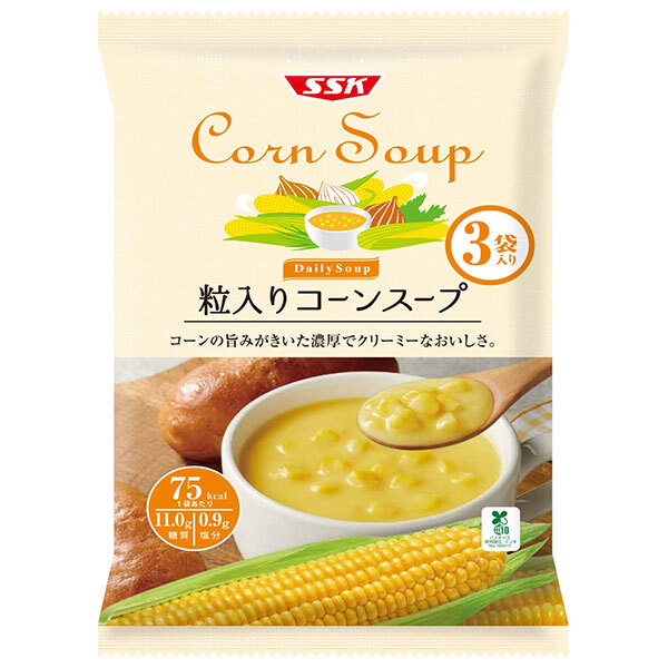 SSK Daily Soup(デイリースープ) 粒入りコーンスープ 160g×3袋×20袋入×(2ケース)｜ 送料無料 コーンスープ レトルト 粒入り コーン