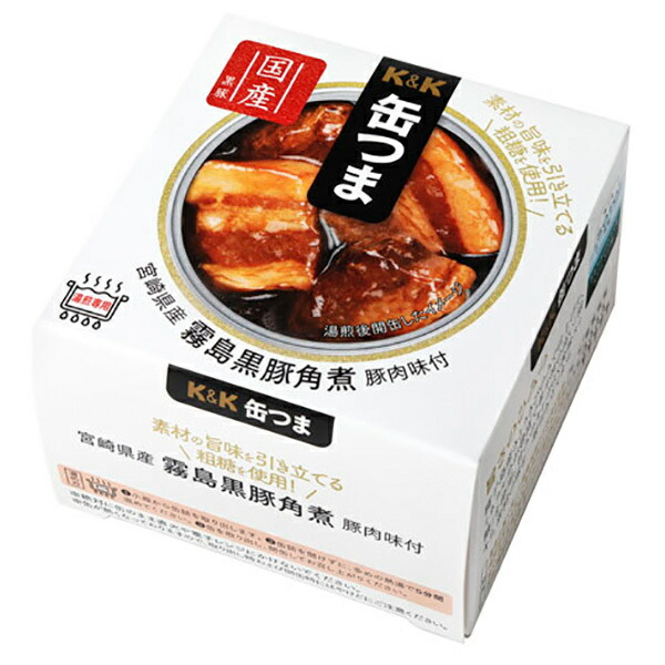 国分 K&K 缶つま 宮崎県産 霧島黒豚角煮 150g×6個入 メーカー 問屋直送｜ 送料無料 おつまみ 缶詰