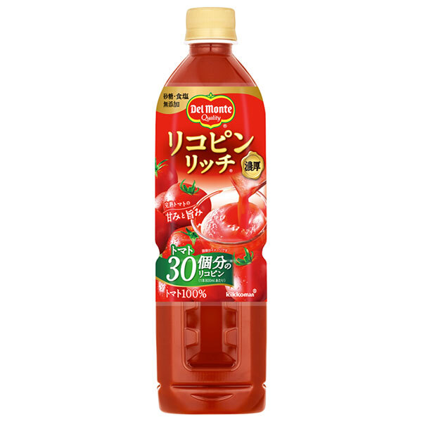 デルモンテ リコピンリッチ 800mlペットボトル×15本入×(2ケース)｜ 送料無料 トマト リコピン ビタミン