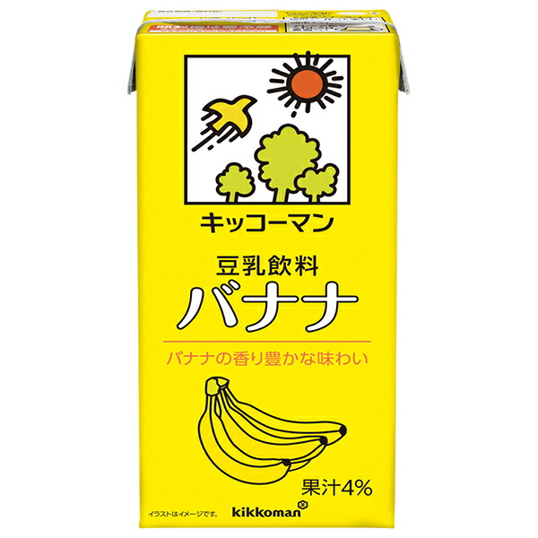 キッコーマン 豆乳飲料 バナナ 1000ml紙パック×12(6×2)本入×(2ケース)｜ 送料無料 豆乳 キッコーマン バナナ 1l 紙パック