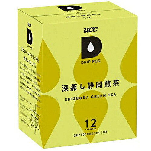 UCC DRIP POD(ドリップポッド) 深蒸し静岡煎茶 12P&times;12箱入｜ 送料無料 煎茶 お茶 ドリップポッド 専用カプセル｜ドリンクマーケット