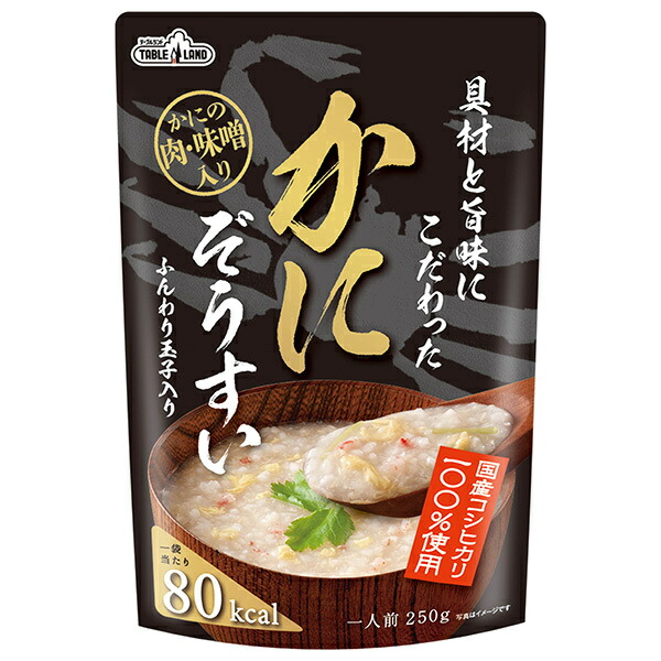 丸善食品工業 テーブルランド 具材と旨味にこだわったかにぞうすい 250gパウチ×24(12×2)袋入×(2ケース)｜ 送料無料 一般食品 レトルト ご飯 雑炊