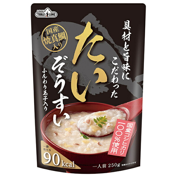 丸善食品工業 テーブルランド 具材と旨味にこだわったたいぞうすい 250gパウチ×24(12×2)袋入｜ 送料無料 一般食品 レトルト ご飯 雑炊