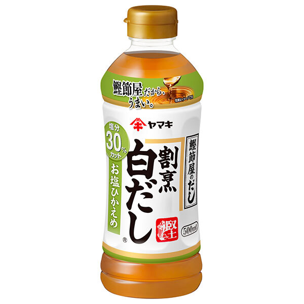 ヤマキ 割烹白だし お塩ひかえめ 500mlペットボトル×12入×(2ケース)｜ 送料無料 一般食品 調味料 出汁 PET