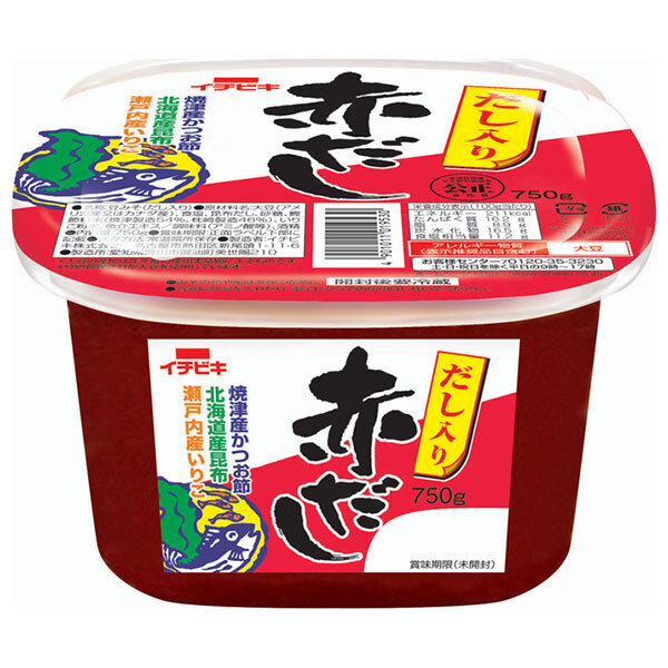 イチビキ だし入り 赤だし 750g×8個入×(2ケース)｜ 送料無料 味噌 赤だしブレンド味噌