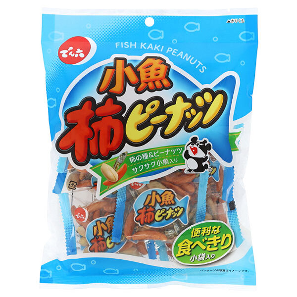 でん六 小魚 柿ピーナッツ 96g×12袋入×(2ケース)｜ 送料無料 お菓子 袋 豆菓子 おつまみ 小魚