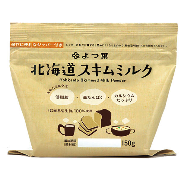 よつ葉乳業 北海道 スキムミルク 150g×12袋入×(2ケース) メーカー 問屋直送｜ 送料無料 乳製品、脱脂粉乳、非常食 4,821円