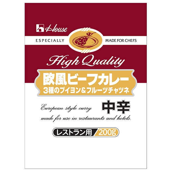 ハウス食品 欧風ビーフカレー 3種のブイヨン&フルーツチャツネ 中辛 200g×30個入｜ 送料無料 レトルト カレー 欧風