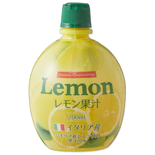 トマトコーポレーション レモン果汁20% フルシュリンク 200ml×24本入×(2ケース)| 送料無料 調味料 レモン果汁 ビタミン 唐揚げ 割り材