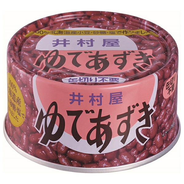 井村屋 北海道 ゆであずき 200g×24個入×(2ケース)｜ 送料無料 一般食品 保存食 缶 小豆