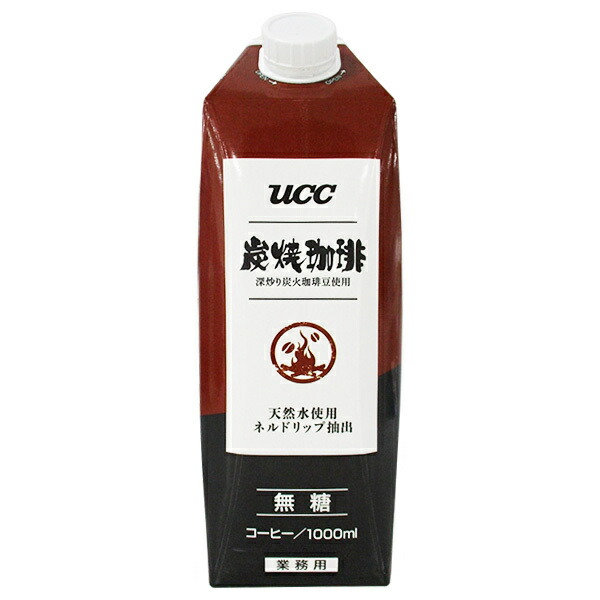 楽天市場】UCC 炭焼珈琲 無糖 1000ml紙パック×12本入｜ 送料無料