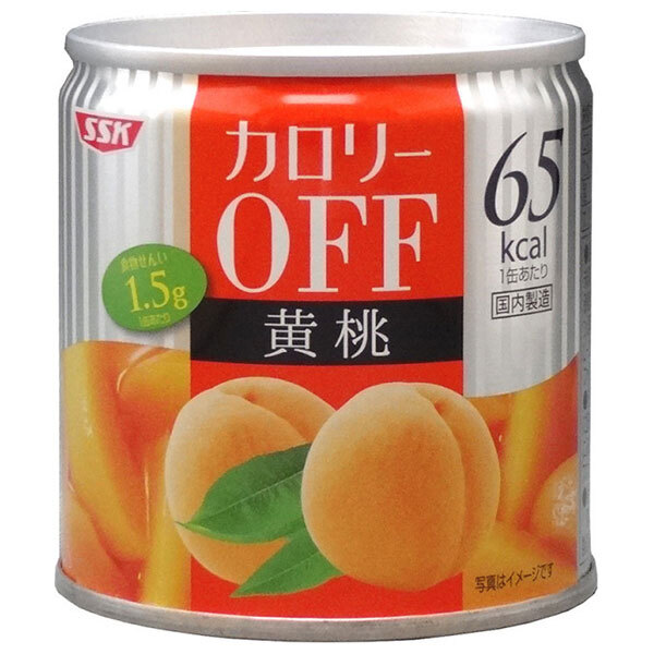 SSK カロリーOFF 黄桃 185g&times;24個入&times;(2ケース)｜ 送料無料 一般食品 果実 缶詰｜ドリンクマーケット 8,283円