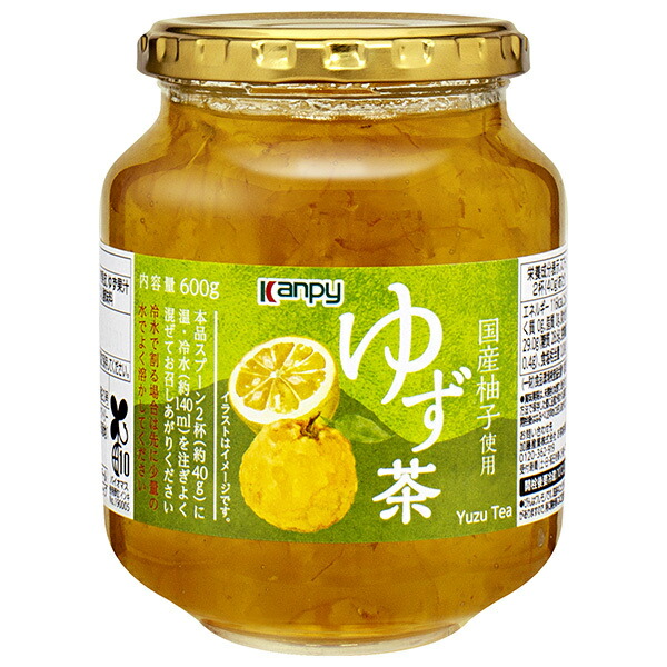 カンピー ゆず茶 600g瓶×12個入×(2ケース)｜ 送料無料 一般食品 嗜好品 瓶 ゆず 柚 お茶