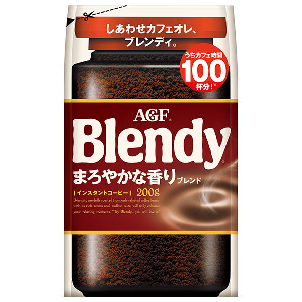 AGF ブレンディ まろやかな香りブレンド 200g袋×12袋入｜ 送料無料 コーヒー インスタントコーヒー 珈琲 Blendy 詰め替え