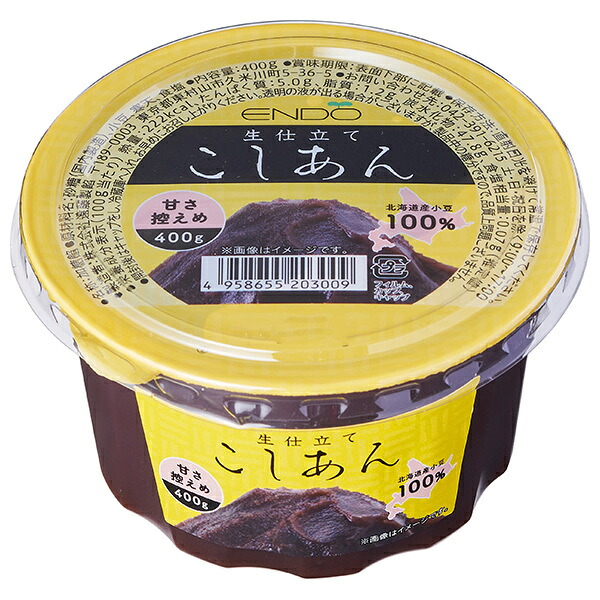 遠藤製餡 生仕立て こしあん カップ 400g×18(6×3)個入×(2ケース)｜ 送料無料 あんこ こしあん 小豆 あずき 菓子 北海道産小豆 甘さ控えめ