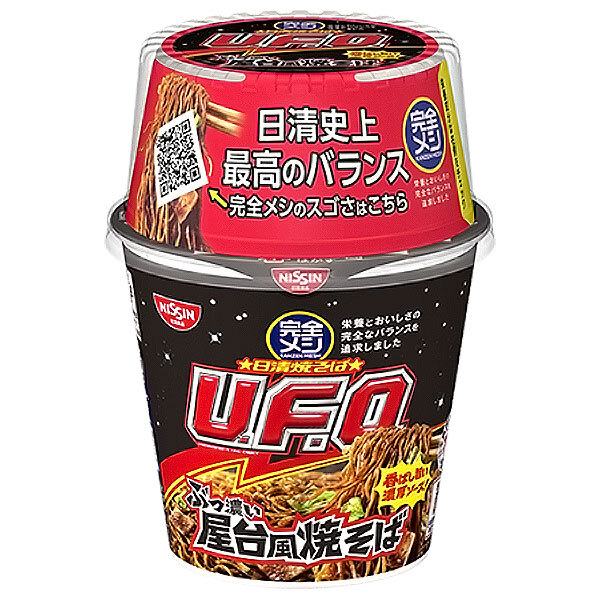 日清食品 完全メシ 日清焼そばU.F.O ぶっ濃い屋台風焼そば 123g×6個入×(2ケース)｜ 送料無料 インスタント食品 焼そば ユーフォー UFO ソースやきそば やきそば